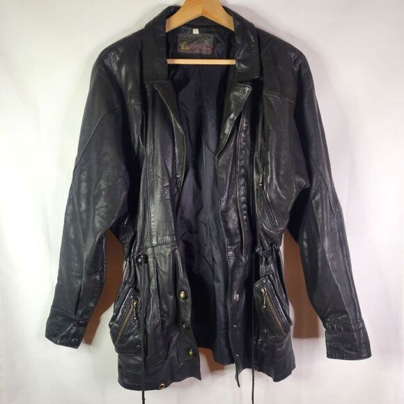 Fitted 80s Black Leather Women's Jacket - Picture 1 of 14